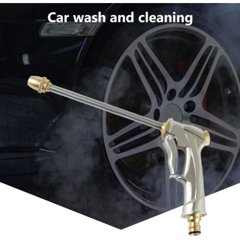 【Lanza de agua metálica】ExpressBuy【PWR-10】【Potente y versátil】Lanza robusta de aluminio de 26,5 cm con múltiples chorros de alta presión para jardín, coche y mascotas, portátil, 240 g, juego completo (1/5)