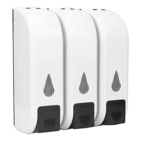 Dispensador de jabón, gel de ducha, champú y loción de pared, 380 ml, ABS (1/5)
