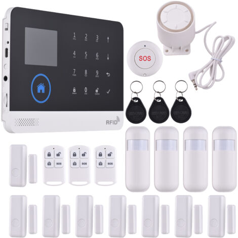 Sistema de alarma inalámbrico para armar uno mismo, kit de seguridad para el hogar de 21 piezas con integración con Alexa y la aplicación TY, detectores de movimiento, sensores para ventanas y puertas