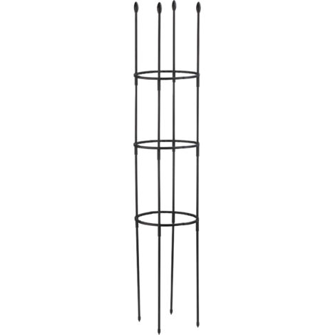 Soporte de fibra de vidrio para plantas – Juego de 5 soportes modulares de Ø22 cm, color negro (85 cm/110 cm/135 cm/160 cm) para flores y plantas. (1/5)