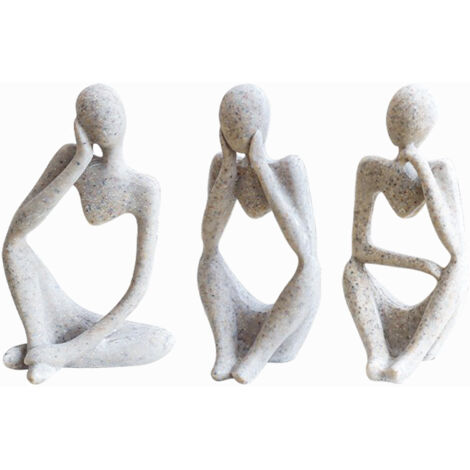 Figura de yoga moderna como decoración de escritorio hecha de resina en color piedra natural – [Tipo de producto] No aplicable [Modelo] Zen [Material] Resina [Tamaño] Pequeño [Color] Piedra natural [C (1/5)