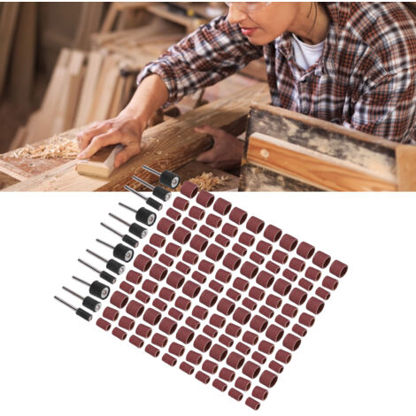 Juego profesional de tambores de lijado de aleación de aluminio de 132 piezas Tambor de lijado para pulir madera y metal Bandas de lijado duraderas de 1/2", 1/4" y 3/8" para trabajos manuales en esp