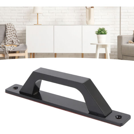 Tirador autoadhesivo para puertas, fabricado en aleación de aluminio inoxidable, 2 unidades, color negro, para armarios con puertas correderas tipo granero. (1/5)