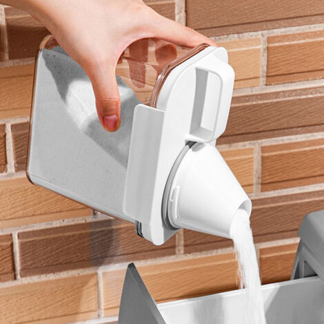 1100-ml-Spender für Waschmittel, transparenter, flexibler Kunststoffbehälter mit abnehmbarem Deckel für Zuhause und Studentenwohnheim (1/5)