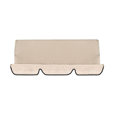 Funda para columpio de 3 plazas, resistente, plegable, de repuesto para asientos de patio, 190T, color beige plateado.
