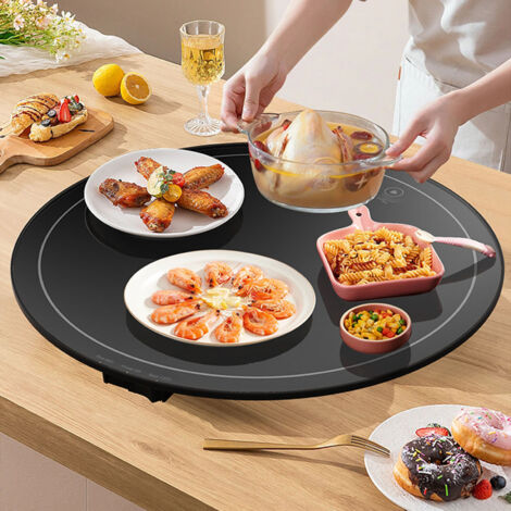 Bandeja eléctrica para calentar alimentos (46 cm) con termostato inteligente, bandeja de servicio para buffets, fiestas y restaurantes (220 V, ABS) (1/5)