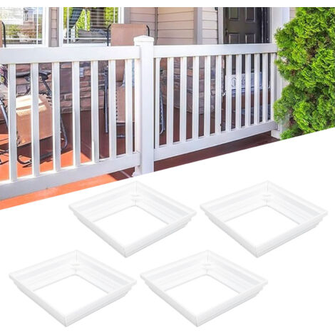 Revestimientos de vinilo para columnas, diseño dividido, 4 piezas, dimensiones interiores 10,2 x 10,2 cm / 4 x 4 pulgadas, cubierta base para patio, porche, barandilla.