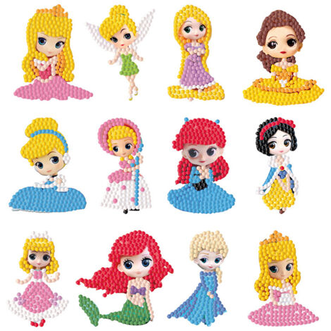 Pegatinas de diamantes 5D – Kit de manualidades creativas para niños con diseños de dibujos animados LD-139.140 – Resina multicolor para la decoración del refrigerador (1/5)