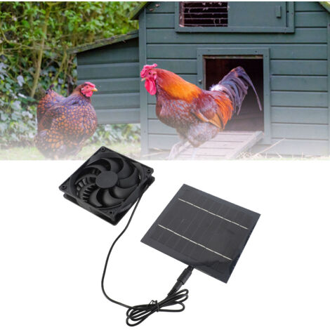 Ventilador solar, extractor de aire para gallinero y zona de estar, 5 W, 6 V, resistente al agua IP65, con panel solar de 145 mm. (1/5)