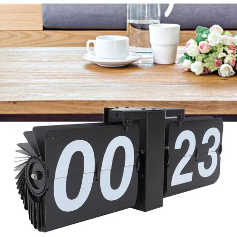 Reloj plegable minimalista de estilo retro con mecanismo automático y función de plegado digital, además de indicador de 24 horas para el hogar y la oficina – acero, PVC 304, 36 cm, negro (1/5)