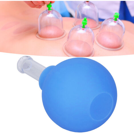 Silikon-Saugnäpfe für Gesichtsmassage – Vakuum-Schönheitsset für empfindliche Haut – 1 Saugnapf aus blauem Silikon/Glas (1/5)
