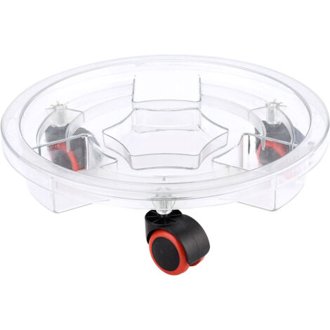 Plato rodante para maceta – Diámetro 46 cm/42 cm/35 cm/30 cm/26 cm – Plástico transparente y resistente – 1 unidad (1/5)