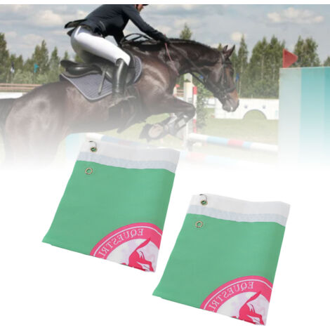 [Bandera Ecuestre] 2 banderas ecuestres profesionales de poliéster verde para doma clásica y carreras de caballos al aire libre. (1/5)