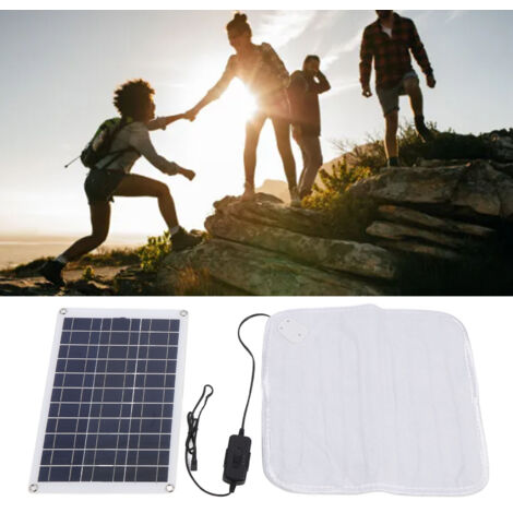 Panel solar monocristalino portátil de 50 W con cubierta eléctrica, 2 niveles de velocidad, para acampar, hacer senderismo y barbacoas.