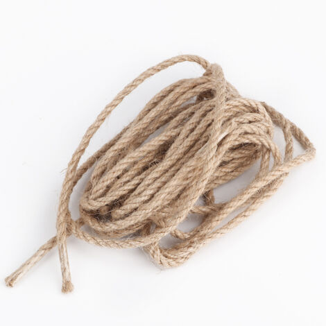 Estantería de pared colgante con cuerda de cáñamo – estantes de madera natural – 3 niveles para plantas y decoración (1/5)