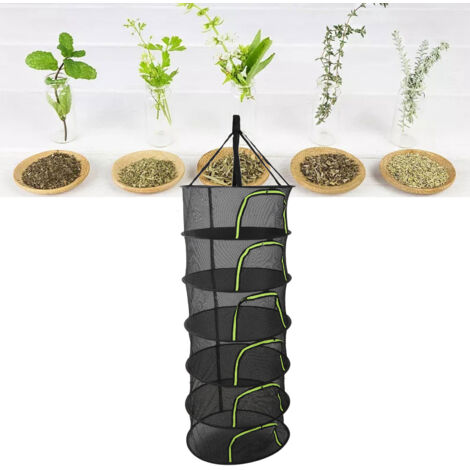 Malla de secado multicapa con cremallera, 60 cm de diámetro, para plantas, cogollos y hierbas – 6 capas, malla de poliéster suave y bolsa de almacenamiento incluida. (1/5)