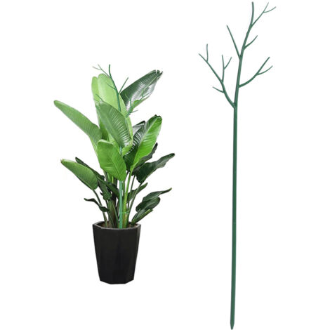 Juego de estacas de soporte para plantas  Juego de 6 estacas ramificadas de plástico verde para plantas de interior y jardín, 100 cm  Fácil montaje, inoxidable, versátil (1/5)