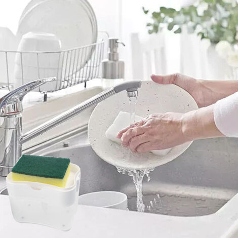 [Seifenspender] [HÄNDLER] [Spülmittelspender mit Druckknopf] [Seifenspender für Bad, Wäsche, Badewanne und Dusche, Küchenreinigung] (1/5)