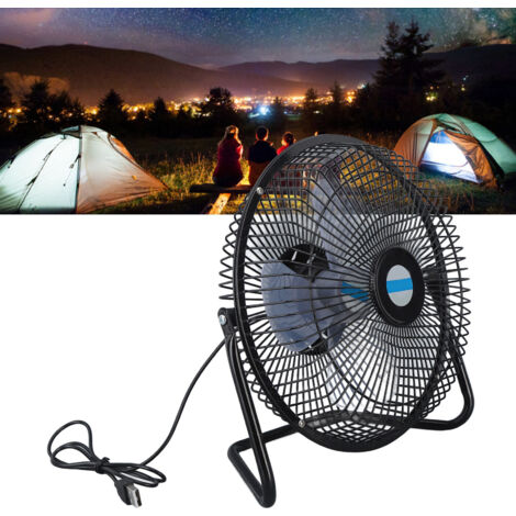 Ventilador solar USB de 8 pulgadas con panel de 10 W para camping, uso doméstico y para mascotas – Modelo SPF-50, ventilador fabricado en ABS y metal, dimensiones 21 x 21 cm, portátil y multifuncional