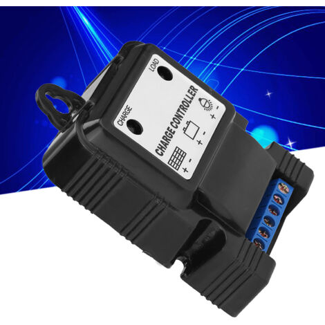 Controlador de carga PWM para paneles solares de 6V/12V 3A, controlador LED de plástico negro IP30 para baterías. (1/5)