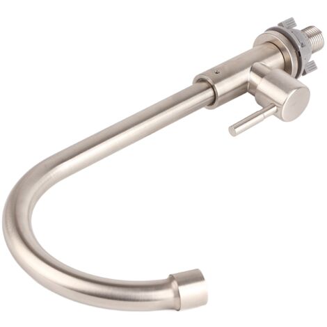 Grifo de cocina Grifo monomando de agua fría Grifo para fregadero Rosca G1/2 pulgada Giro de 360° Fácil instalación Acero inoxidable 29 cm (1/5)