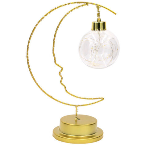 Dekorative Tischlampe, Glas und Eisen – Goldrahmen, 16,5 x 10 x 25,5 cm (1/5)