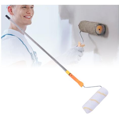 [Juego de rodillos para pintar] Juego para pintar paredes y techos con mango telescópico de acero y bandeja de pintura de ABS.