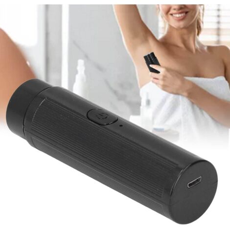 Mini cortapelos portátil, recargable, silencioso, 3000 rpm, para hombre, plástico ABS negro + acero inoxidable, peso 55 g, batería USB de 3,7 V 160 mAh (1/5)