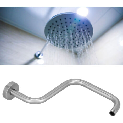 Columna de ducha de acero inoxidable de 33 cm, brazo extensor para cabezal de ducha, accesorios de pared con tapa decorativa.