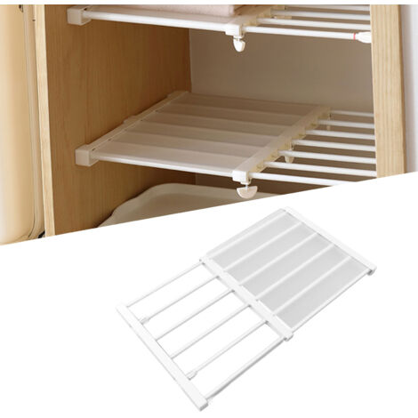 [Teleskopregal] – [Spannregal-Set] – [ABS-, PP- und Stahlrohr] – Vielseitig einsetzbar (50–80 cm lang, 42 cm breit, 20 kg Tragkraft), werkzeuglose Montage, für Kleiderschrank, Bücherregal, Badezimmer (1/5)