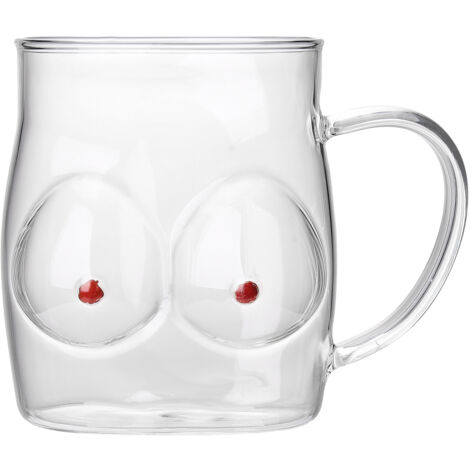 480 ml Kaffeebecher aus Borosilikatglas mit Henkel und doppelter Isolierung – Großes Fassungsvermögen für Kaffee, Milch, Saft und Smoothies – Transparent (1/5)