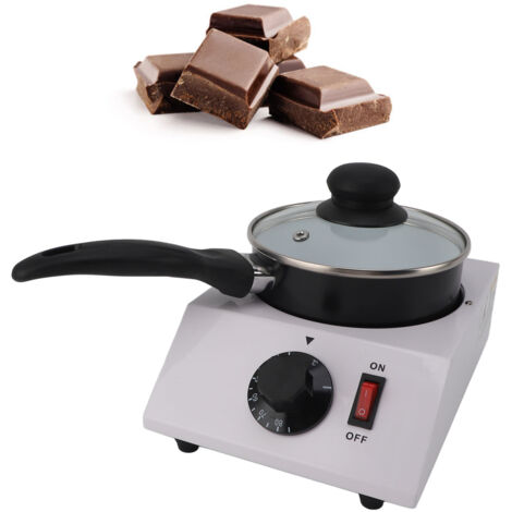 Fundidor de chocolate profesional con control manual de temperatura (30–85 °C) para café, vino y leche – Olla de aluminio antiadherente de 1 kg – Enchufe estadounidense de 110 V (1/5)
