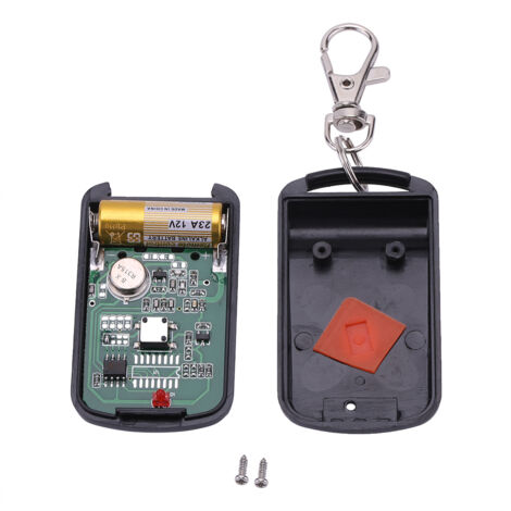 Mando a distancia portátil para puerta de garaje, 1 botón, negro, transmisor de radio de 315 MHz, alcance de 200 m – código de aprendizaje 2262/1527