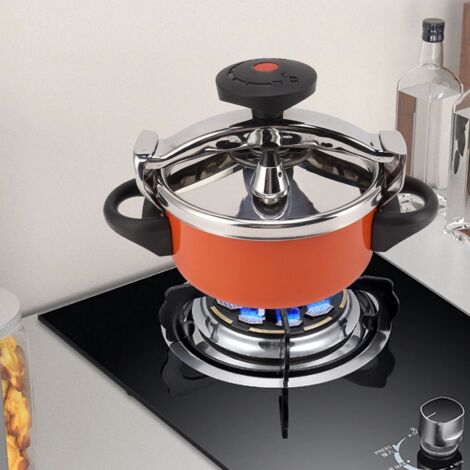 Olla a presión de acero inoxidable de 2 litros con doble fondo: mini olla a presión para cocinas de gas e inducción.