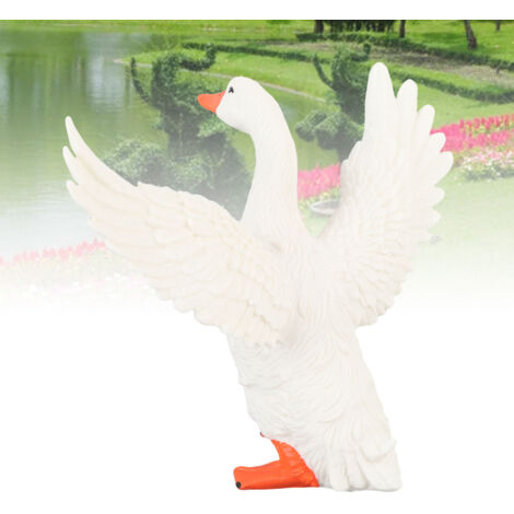 Figura decorativa y realista para jardín, fabricada en plástico blando: Animales de granja [Plástico blando] Pato [Azul] 1 pieza