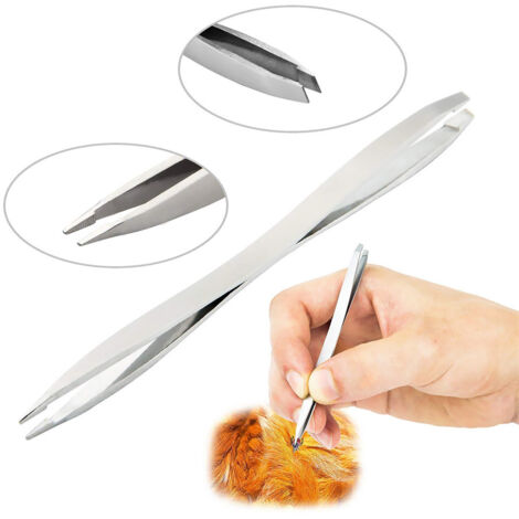Kit de 3 piezas para el tratamiento contra pulgas y garrapatas para perros y gatos: pinzas, gancho y tenedor fabricados en acero inoxidable. (1/5)