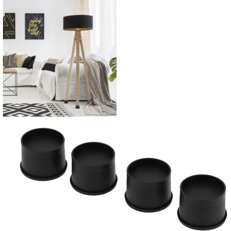 Patas de mesa, de plástico y goma, mini elevadores de pie, juego de 4, 6,5 cm de altura, protección para el suelo.