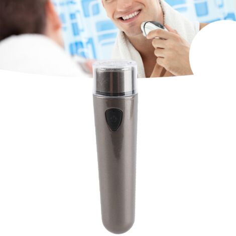 Recortadora eléctrica de viaje compacta, silenciosa y potente con cuchilla de ABS y acero inoxidable para un afeitado preciso – Gris – Juego completo de recortadoras portátiles para hombre con conexió