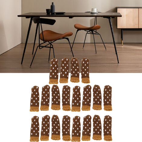 Protectores para patas de muebles [paquete de 20] Jacquard Tipo 2, almohadillas acústicas antideslizantes para mesas y sillas, fibra acrílica, negro