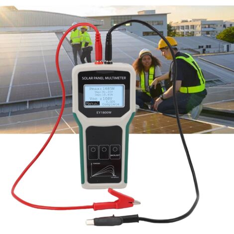 Multímetro fotovoltaico EY1800W de 20–120 V con retroiluminación, controlador MPPT y comprobador de paneles solares, dispositivo de medición de voltaje y potencia máximos.