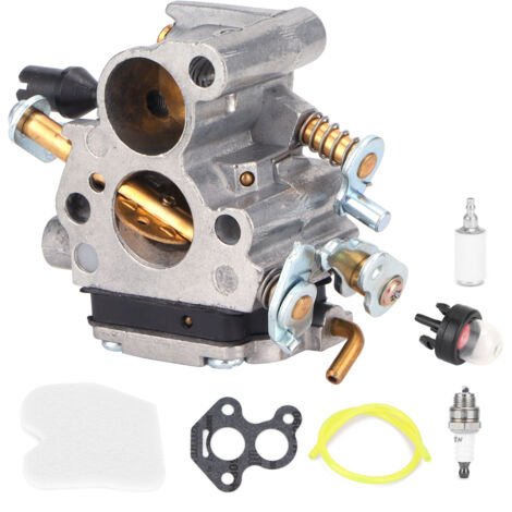 Kit de reparación de carburador con filtro de aire y bujía para motosierra Husqvarna 235/236/240 - Juego completo de repuesto de aluminio, 8 piezas (1/5)