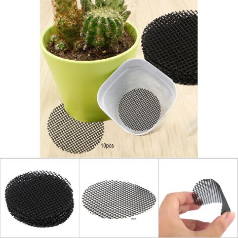Juego de 10 platillos de malla para macetas, evitan que la tierra se salga, 10 cm de diámetro, 100% nuevo, plástico duradero.