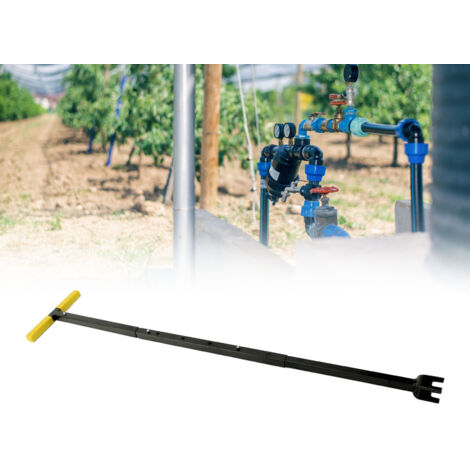 Llave plegable multifuncional en forma de T, fabricada en acero para contadores de agua, para apertura y reparación, color amarillo.