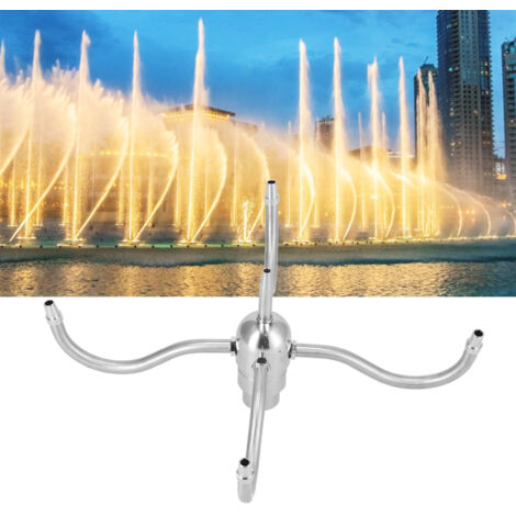 [Aspersor giratorio] [DN25 G1] Grifo giratorio para jardines y fuentes de agua fabricado en acero inoxidable 304 con 4 brazos aspersores. (1/5)