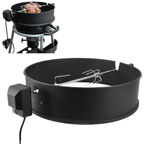 Juego de asador giratorio, compatible con parrillas de 22 pulgadas, accesorios para barbacoa y camping, acero inoxidable, enchufe estadounidense, 110 V, 2,8 W (1/5)