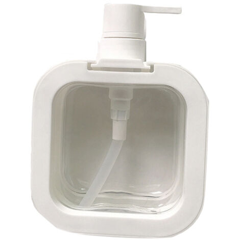 Dispensador de loción de PET transparente y recargable de 500 ml, inodoro, botella con dosificador vacía para viajes, reciclable. (1/5)
