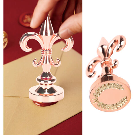 Wachssiegelstempel mit innovativem Vintage-Griff – Siegel für Einladungen und Briefumschläge – Roségoldene Aluminiumlegierung, 54 g (1/5)