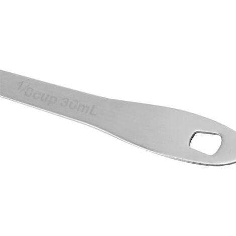 Cucharilla larga con escala – 2 unidades, 30 ml – color plata – acero inoxidable apto para uso alimentario (1/5)