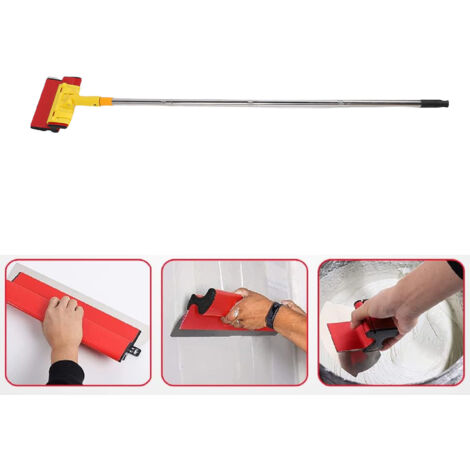 Llana de acero inoxidable con mangos extensibles – juego para acabado de paredes y techos (1/5)