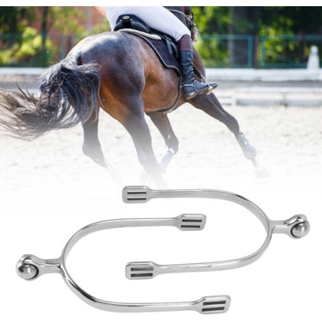 Espuelas de acero inoxidable para caballo [estilo western], 1 par para equitación y doma clásica. (1/5)